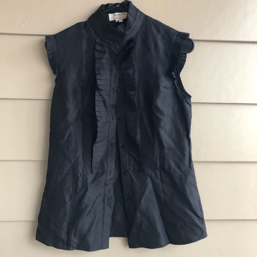 Silk Paul & Joe Tuxedo Button Down Sleeveless - image 1